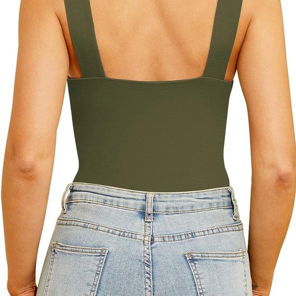 DACESLON NWT Women's Square Neck Sexy Backless BodySuit Sleeveless Casua… - Picture 3 of 5